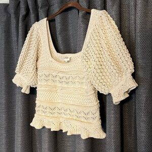 Bibi Knit Puff Sleeve Top